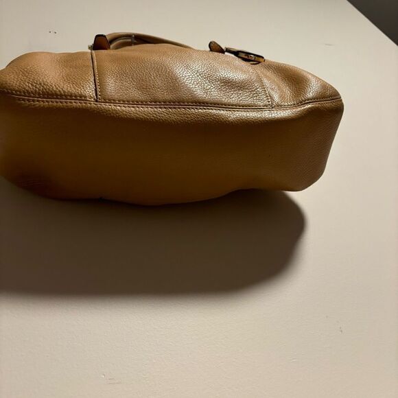 MICHAEL KORS Bowery Large Leather Shoulder Bag Tan Caramel Crossbody Strap - Picture 4 of 13